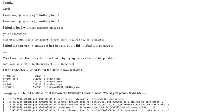 WiFi driver installation fails - SSL error:02001002:system library:fopen:No such file смотреть онлайн