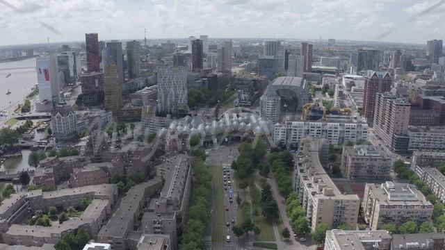 D-Log. Rotterdam, Netherlands. Panorama of the business part of the city. Cubic houses - Kijk-Kubus смотреть онлайн