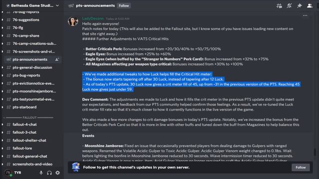 Fallout 76 PTS - Better Criticals Buffed & Critical Refill Rate Tweaked - [Patch Notes Discussion] смотреть онлайн