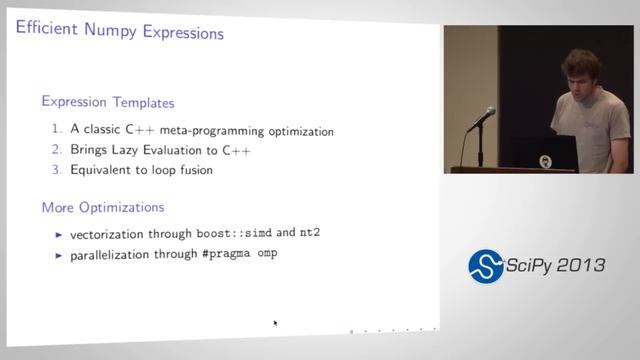 Pythran: Enabling Static Optimization of Scientific Python Programs; SciPy 2013 Presentation смотреть онлайн