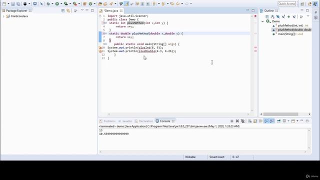 Hardcore Java With Android And SQL Applications -Module 2 Method Overloading Part _3 смотреть онлайн