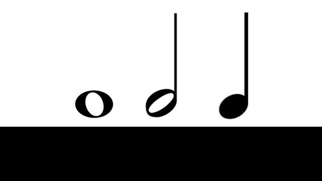 Duración de las notas musicales. Figura de redonda, blanca y negra. смотреть онлайн