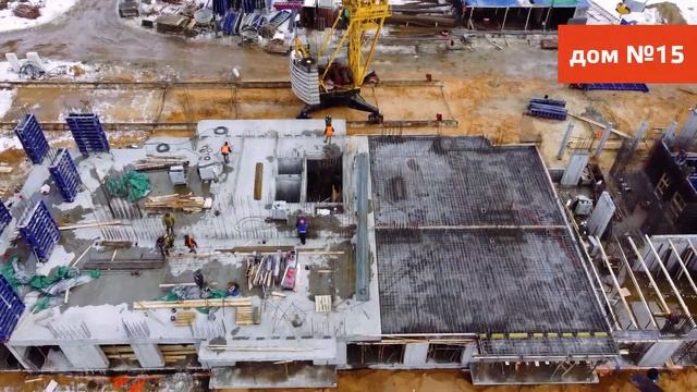 Видеоотчёт о ходе строительства ЖК «Город времени» от 23 февраля 2022 г. в Нижнем Новгороде смотреть онлайн