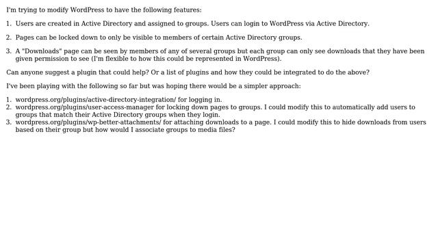 Wordpress: Active Directory and group permissions смотреть онлайн