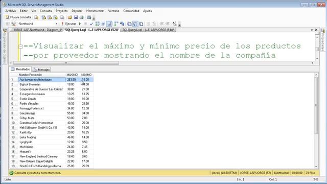 T-SQL, Ejercicios Libres con MAX, MIN, SUM e INNER JOIN usando 2 o mas tablas - Vídeo 12 смотреть онлайн