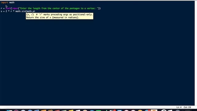 Geometry area of a pentagon Write a program that prompts the user to enter the length from the cent смотреть онлайн