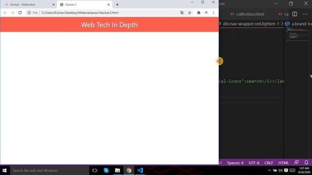 Materialize css navbar #17 Searchbar and sidenav in materialize css Part 2 смотреть онлайн