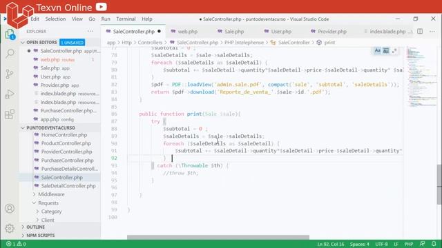 #34 IMPRIMIR BOLETA de venta primera parte | punto de venta en laravel смотреть онлайн