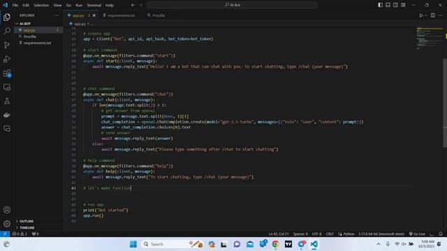 Beginner's Tutorial: Creating a Python Telegram Chatbot with AI | #01 | @szteambots смотреть онлайн