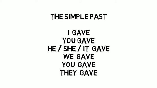 How to conjugate to "give" in the present simple, the past simple and the past perfect смотреть онлайн
