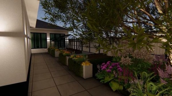 Вечерняя 3D визуализация участка на 8 соток // inGarden