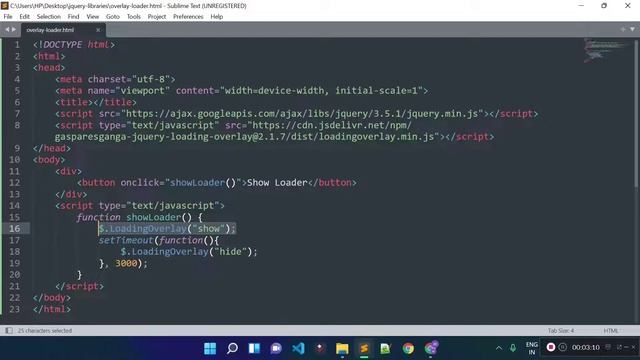 Loader using jQuery LoadingOverlay library смотреть онлайн