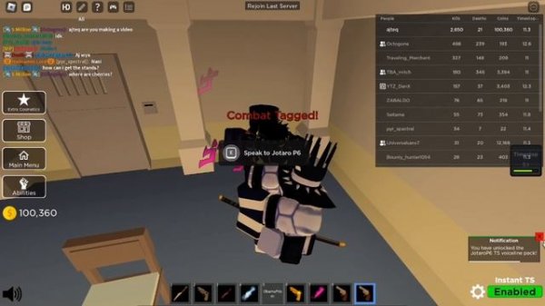 How to get the Jotaro Part 6 Timestop Voice in JoJo Timestop Battlegrounds!