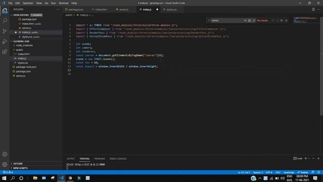 Glowing Sun in Three JS смотреть онлайн