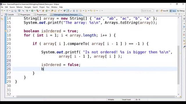 is string array sorted in java смотреть онлайн