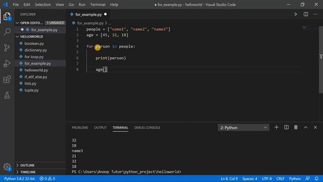#9 PYTHON FOR LOOP EXAMPLE | Python for loop tutorial for beginners | Simple Python 3 tutorial смотреть онлайн