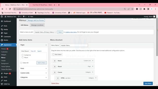 #13 WordPress में Custom Links कैसे Create करे? | How to Create Custom Links in WordPress смотреть онлайн