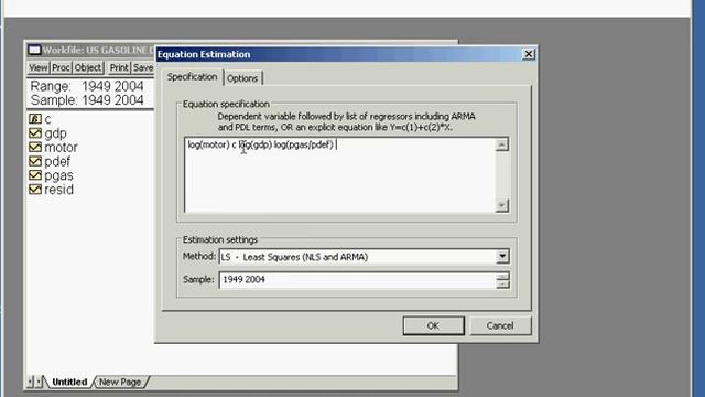 Estimating an Equation using EViews смотреть онлайн