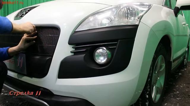 Защита радиатора Peugeot 3008 I 2009-2013г.в. (Черный) - strelka11.ru смотреть онлайн