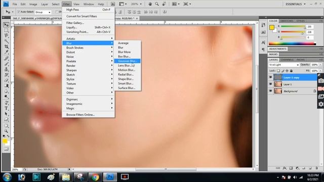 How to clean face in Photoshop cs4 in 2 minutes without filter смотреть онлайн