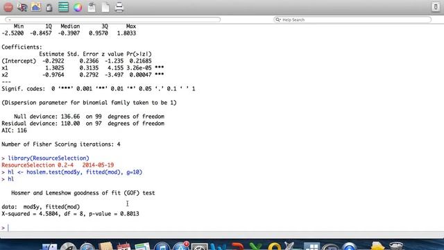 Hosmer-Lemeshow goodness of fit test in R смотреть онлайн