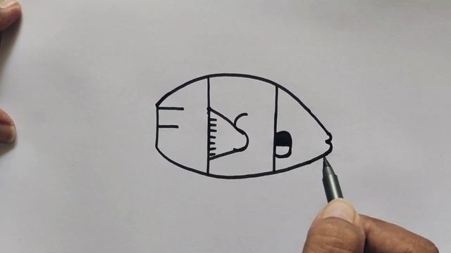How To Draw Fish ? From Word Fish( VERY SIMPLE DRAWING ) смотреть онлайн
