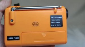 всеволновое радио HanRongDa HRD-900 работает от батареи 18650 зарядка от сети , солнца или динамо