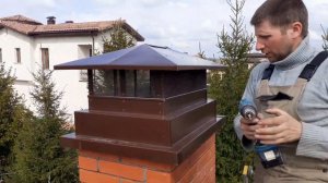 ЗОНТ (ФЛЮГАРКА) монтируем на печную трубу (зона барбекю)
