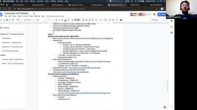 k8s 1.16 - Week 1 - Release Team Meeting 20190701 смотреть онлайн