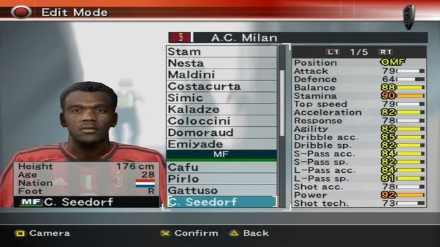 Pro Evolution Soccer 4 (PES 4) - AC Milan (squad, skills) смотреть онлайн