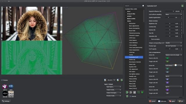 Create a Winter – Fashion Effect – with GMIC (#Customize CLUT) in Gimp 2.9.7 смотреть онлайн