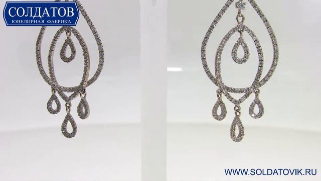 Сказочные золотые серёжки с цирконием C1542 9 32 смотреть онлайн