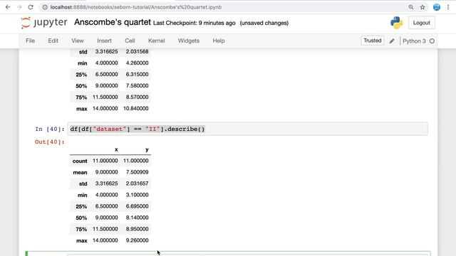 [2/3] 파이썬 데이터 시각화 - seaborn lmplot 같은 통계적 수치를 가지는 데이터셋의 요약을 pandas의 describe와 corr으로 보기 смотреть онлайн