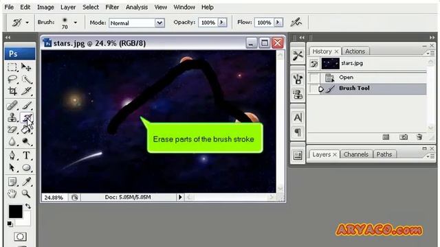 How to use the History Brush tool in PhotoShop, PhotoShop CS3 смотреть онлайн