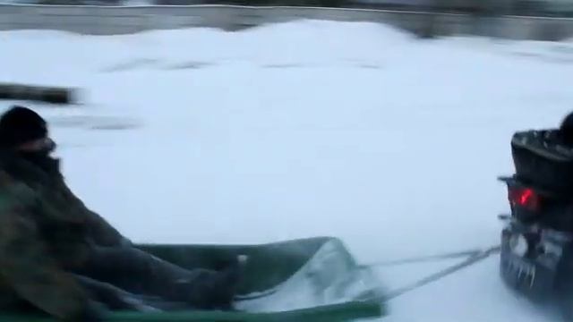 тест драйв пластиковых саней (сани-волокуши) для снегоходов от компании «Альбатрос-Норд» смотреть онлайн