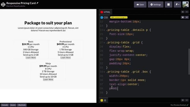 Create Awesome Responsive Pricing Table using HTML & CSS смотреть онлайн