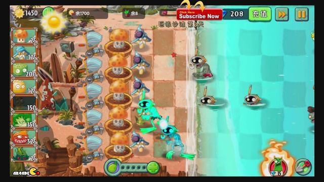 Plants Vs Zombies 2: New Treasure Zombies Big Wave Beach 3 Star Challenge Day 3! смотреть онлайн