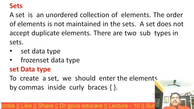Lecture-10:Python Programming Datatypes: Lists | Tuple | Sets | Mapping | JNTUH/A/K: Dr P Govardhan смотреть онлайн