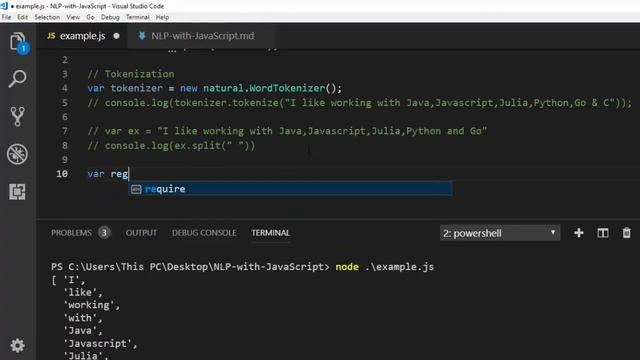 NLP with Natural.js - Tokenization смотреть онлайн