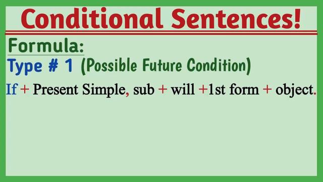 Conditional Sentences || If Sentences || Type 1 & Type 2