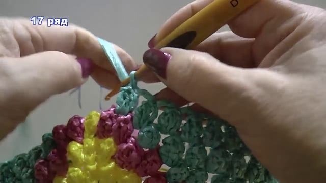 Коврик крючком из пакетов. Вязание коврика крючком. Часть 3. смотреть онлайн