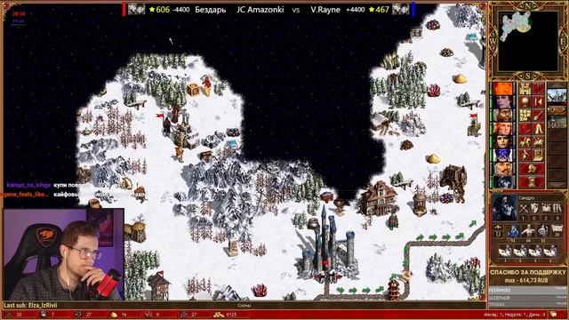 Наги в БЕШЕНСТВЕ | Герои 3 HoTA Jebus Cross : Bezzdar ( Башня) Vs V.Rayne ( Темница )