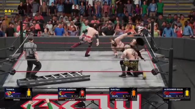 Devon Andrews V Kain Hart V Aleksander Bolek V Tanaka GCW Hardcore Title Match смотреть онлайн