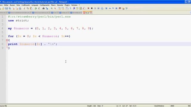 Tutorial de Perl parte 17 - Control de Flujo: El búcle for смотреть онлайн