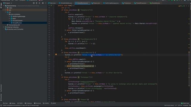 Multi threading synchronization using CyclicBarrier in Java смотреть онлайн