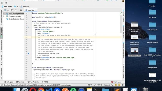 #3 Build Your First Flutter App | Flutter Hello World in Android Studio| Flutter Tutorials in Telug смотреть онлайн