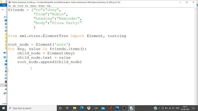 Python Dictionary to XML file смотреть онлайн