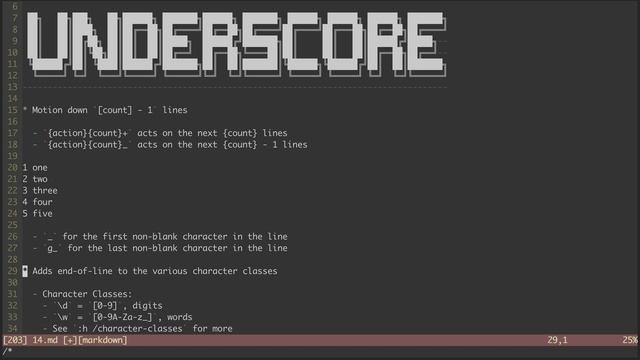 Vim Un-Alphabet 14: Underscore смотреть онлайн