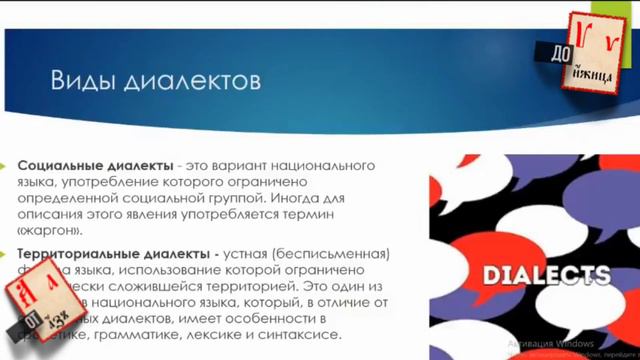 Виды диалектов смотреть онлайн