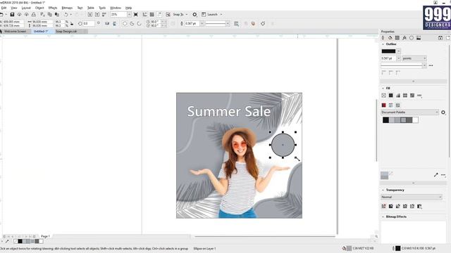 Summer Sale banner design by 999 designers || GRAPHIC DESIGNING IN CorelDraw 2019 смотреть онлайн